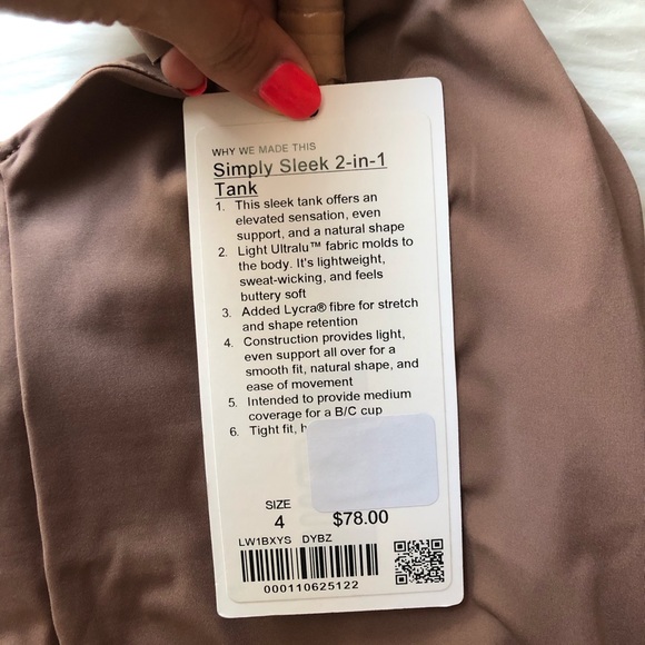 NWT LULULEMON simply sleek 2-in-1 tank - Picture 12 of 12